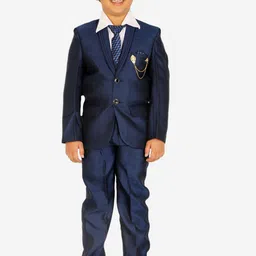 Pro-Ethic STYLE DEVELOPER Boys Navy Blue & White Coat with Trousers-image-43