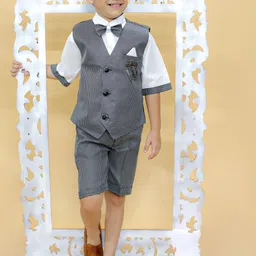 BAESD Boys Checked Shirt & Shorts With Waistcoat-image-19