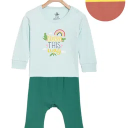 The Mom Store Infants Pack Of 2 Printed Pure Cotton T-shirt With Trousers Clothing Set-picture-18