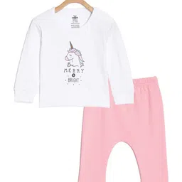 The Mom Store Unisex Kids Graphic Printed Pure Cotton T-Shirt With Trousers-40