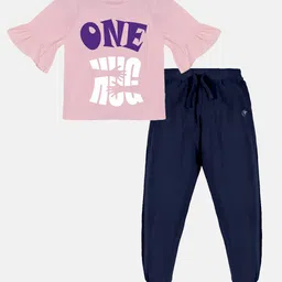 KiddoPanti Girls Graphic Printed Top With Trousers-image-25