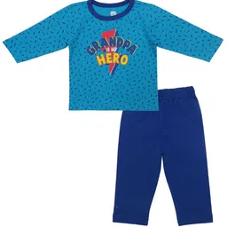 Clothe Funn Boys Printed Round Neck Long Sleeves Pure Cotton T-Shirt With Trouser-image-34