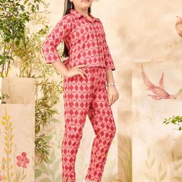 BAESD Girls Printed Pure Cotton Shirt With Trousers-image-33