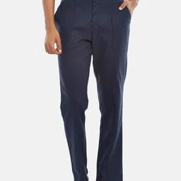indus route by Pantaloons Men Navy Blue Trousers-image-15