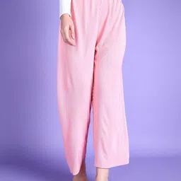 Popwings Women Striped Relaxed High-Rise Easy Wash Trousers-image-28