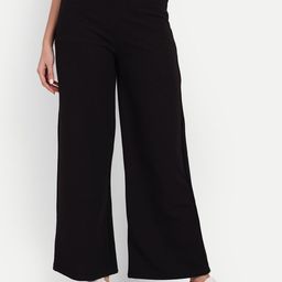 Next One Women Relaxed Loose Fit High-Rise Easy Wash Stretchable Parallel Trousers-picture-4