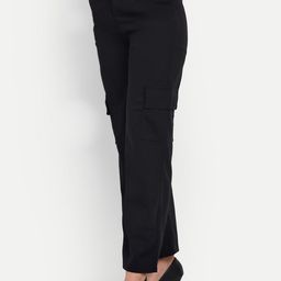 BROADSTAR Women Smart Straight Fit High-Rise Easy Wash Cargo Trousers-picture-31