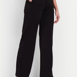 BROADSTAR Women Black Smart Loose Fit High-Rise Cotton Trousers-image-98