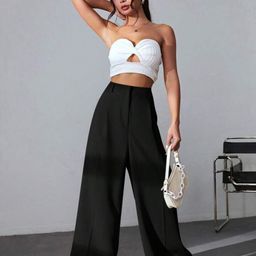 Next One Women Smart High-Rise Wide Leg Trousers-picture-27