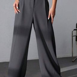 Next One Women Smart High-Rise Wide Leg Baggy Fit Trousers-picture-16