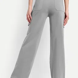 Next One Women Smart Straight Fit High-Rise Easy Wash Stretchable Trousers-image-89