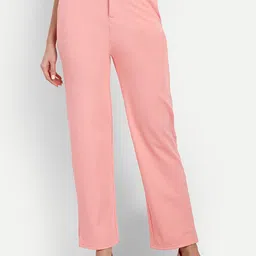Next One Women Smart Straight Fit High-Rise Easy Wash Parallel Trousers-image-92
