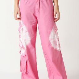 Remanika Women Smart Faded Cargo Styles Easy Wash Cotton Parallel Trousers-image-6