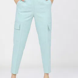 Tokyo Talkies Women Sea Green Tapered Fit Easy Wash Trousers-image-53