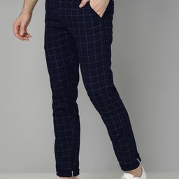 FUBAR Men Relaxed Slim Fit Mid-Rise Checked Easy Wash Trousers-image-59