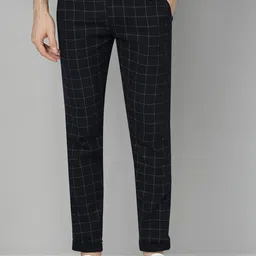 FUBAR Men Checked Mid Rise Relaxed Slim Fit Easy Wash Regular Trousers-picture-11