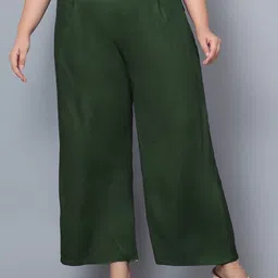 Indietoga Women Plus Size Comfort Solid Rayon Casual Trousers-image-86