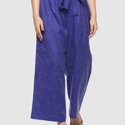 LastInch Women Blue Linen Trouser-image-113