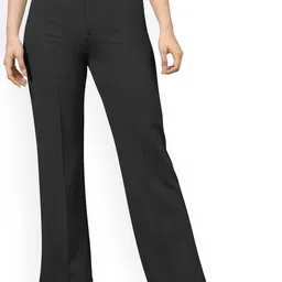 BAESD Women Relaxed Fit Mid-Rise Easy Wash Flat-Front Regular Trousers-image-59