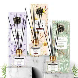 SOUL & SCENTS White 3 Pieces Fragrance With 6 Reed Sticks Diffuser Set 120 ml Each image 3