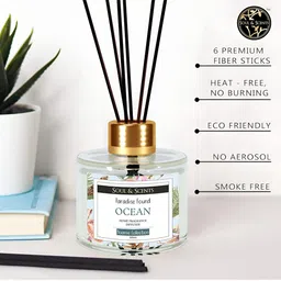 SOUL & SCENTS 2 Pieces Transparent Ocean Fragrance Diffuser Set With Sticks 120 ml image 4