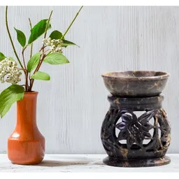 Brahmz Soapstone Aroma Diffuser Lamp Marble Oil Burner with 2 Tea Lights & 2 Aroma Oils image 3
