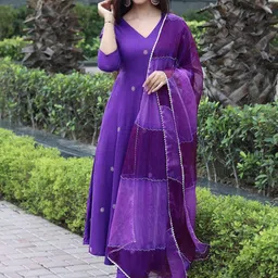 Anni Designer Women Floral Embroidered Regular Kurta with Trousers & With Dupatta-16