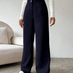 rajovati Women Relaxed Grey Polyester Trousers-picture-40