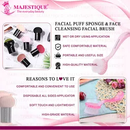 MAJESTIQUE Mushroom Head Sponge with Facial Cleansing Brush - Assorted image 4