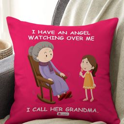 Indigifts Special Angel Grandma Printed Pre-Filled Cushion-image-38