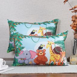 Emerald Blue & Brown 2 Piece Graphic Printed Cushions-picture-38