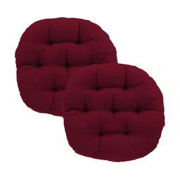 DADDY COOL 2 Pieces Maroon Round Chair Cushion-4