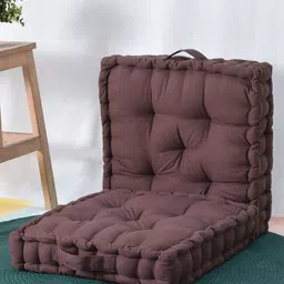 BLANC9 Set Of 2 Brown Square Floor Cushion-23