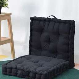 BLANC9 Black Set Of 2 Kapalbhati Matlas Square Floor Cushion-34