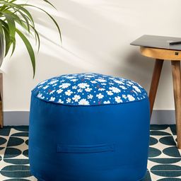 SKANDA FAB Blue & White Printed Pure Cotton Ottoman-image-64