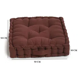 BLANC9 Set Of 2 Brown Square Floor Cushion image 3