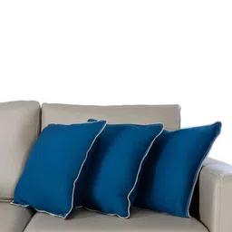 wakefit Teal Blue 3 Pieces Pre-filled Square Cushions-29