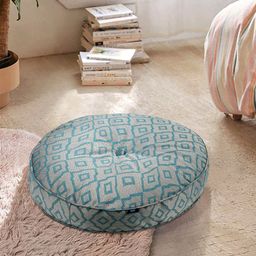 S9home by Seasons Grey & Blue Printed Round Floor Cushions-26