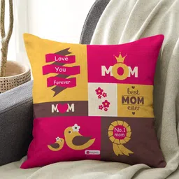 Indigifts Mom Love You Forever Printed Pre-Filled Cushion-image-58