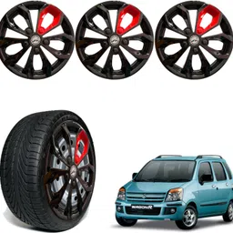 wolkomhome Car accessories Wheel cap, Hub Cap 13 Inch FURRY BLACK RED PATCH FRD42 Wheel Cover For Maruti WagonR-picture-16