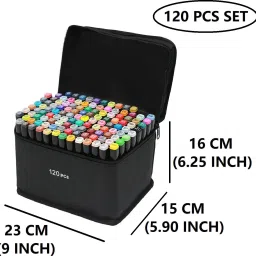 trendegic Alcohol Based Dual Head Broad and Fine Tip Marker Drawing Pen with Pouch image 5