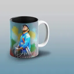MS Dhoni Cricketer Printed Microwave Coffee, 330ml Ceramic Coffee Mug-image-3