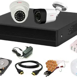 CP PLUS 4 Channal HD DVR 1080p 1Pcs,Outdoor Camera 2.4 MP 1Pcs,Indoor Camera 2.4 MP 1Pcs,500 GB Hard Disk,Full combo set Security Camera-14