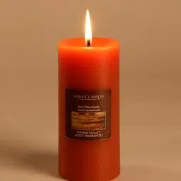 hosley Rustic Sandalwood Highly Scented Brown Pillar Candle-picture-12