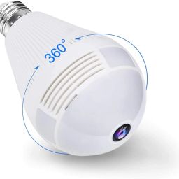 SIOVS Light Bulb Camera 2.4GHz Wireless Security IP, 360 Degrees Panoramic VR Home Surveillance Dome Cam, with Night Vision Motion... Spy Camera-image-55