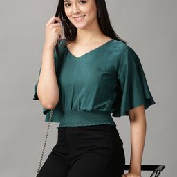 SHOWOFF Women Green Blouson Top-picture-57