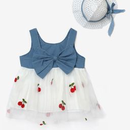 Hopscotch Girls Blue & White Print Blouson Top with Cap-picture-10