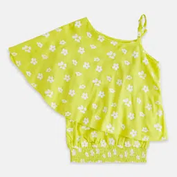 Pantaloons Junior Girls Floral Printed Cotton Blouson Top-picture-2