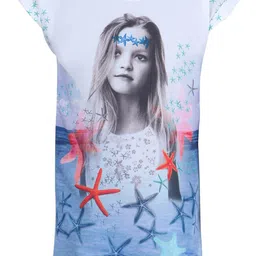 Miyo Girls Multicoloured Extended Sleeves Graphic Printed Pure Cotton Top-picture-1