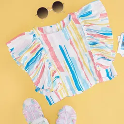 Pantaloons Junior Abstract Printed Round Neck Top-23